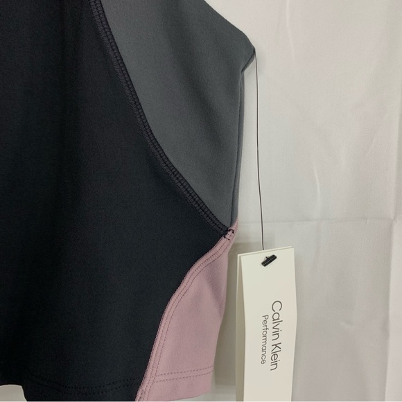 NWT Calvin Klein Performance Colorblock Crop Top, size L - Picture 4 of 10